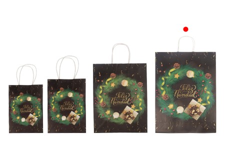 Papirne kese sa Božićnim motivima, dimenzija 315x115x420 mm sa ručkom - 12 kom-grupa_slika