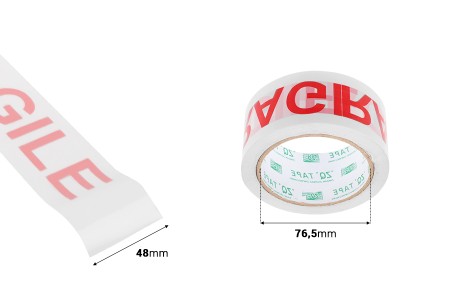 Lepljiva traka Fragile (lomljivo) širine 48mm - 1 komad 75m - 6 kom-dimenzije_slike
