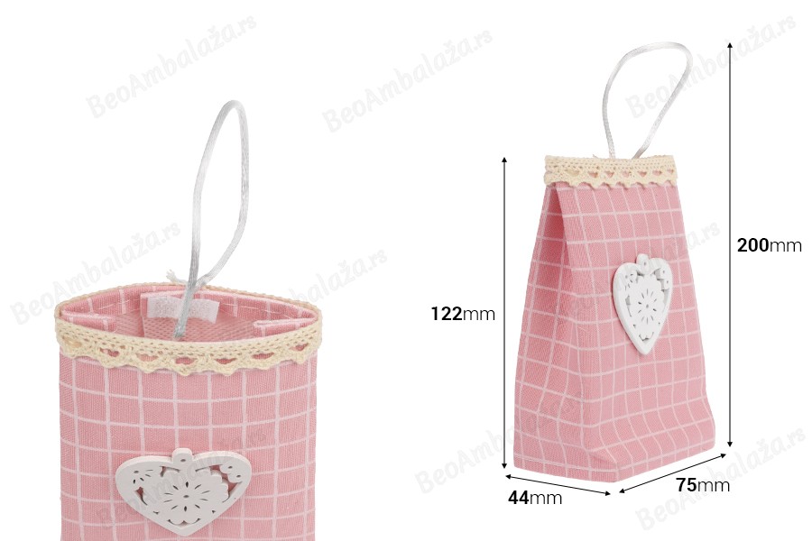Ručno izrađene vrećice roze boje, 75x44x122mm - 12 kom-dimenzije_slike