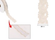 Bež pamučna čipka širine 25mm sa samolepljivom trakom - komad je 4,6 metara-dimenzije_slike