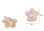 Ručno izrađeni cvetići od materijala na štipaljci, 6 komada-dimenzije_slike