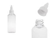 Flašica PET 100mL providna sa belim twist up zatvaračem "unicorn" za elektronske cigarete - 50 kom-slika_proizvoda