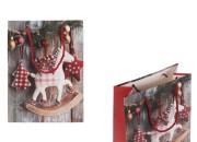 Božićne papirne poklon kese sa konjićem, dimenzija 180x85x240 mm (210 g) sa ručkom - 12 kom-slika_proizvoda
