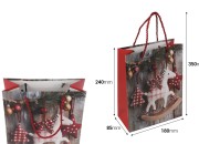 Božićne papirne poklon kese sa konjićem, dimenzija 180x85x240 mm (210 g) sa ručkom - 12 kom-dimenzije_slike