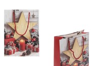 Božićne papirne poklon kese sa zvezdom, dimenzija 180x85x240 mm (210 g) sa ručkom - 12 kom-slika_proizvoda