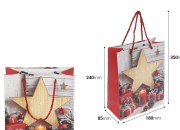 Božićne papirne poklon kese sa zvezdom, dimenzija 180x85x240 mm (210 g) sa ručkom - 12 kom-dimenzije_slike
