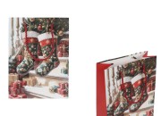 Božićne papirne poklon kese sa čarapom, dimenzija 180x85x240 mm (210 g) sa ručkom - 12 kom-slika_proizvoda