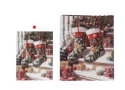 Božićne papirne poklon kese sa čarapom, dimenzija 180x85x240 mm (210 g) sa ručkom - 12 kom-grupa_slika