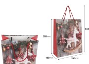 Božićne papirne poklon kese sa konjićem, dimenzija 260x100x320 mm (210 g) sa ručkom - 12 kom-dimenzije_slike