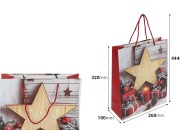 Božićne papirne poklon kese sa zvezdom, dimenzija 260x100x320 mm (210 g) sa ručkom - 12 kom-dimenzije_slike