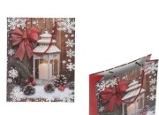 Božićne papirne poklon kese sa fenjerom, dimenzija 260x100x320 mm (210 g) sa ručkom - 12 kom-slika_proizvoda