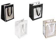 Papirna poklon kesa 180x130x250 mm sa prozorom i trakom za ručku - 12 kom-slika_proizvoda