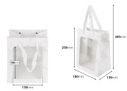 Papirna poklon kesa 180x130x250 mm sa prozorom i trakom za ručku - 12 kom-dimenzije_slike