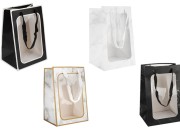 Papirna poklon kesa 200x160x300 mm sa prozorom i trakom za ručku - 12 kom-slika_proizvoda