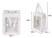 Papirna poklon kesa 200x160x300 mm sa prozorom i trakom za ručku - 12 kom-dimenzije_slike