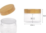 Providna PET teglica 100 mL sa zatvaračem sa dezenom drveta i plastičnim međupoklopcem - 12 kom-dimenzije_slike