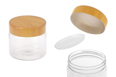 Providna PET teglica 150 mL sa zatvaračem sa dezenom drveta i plastičnim međupoklopcem - 12 kom-slika_proizvoda