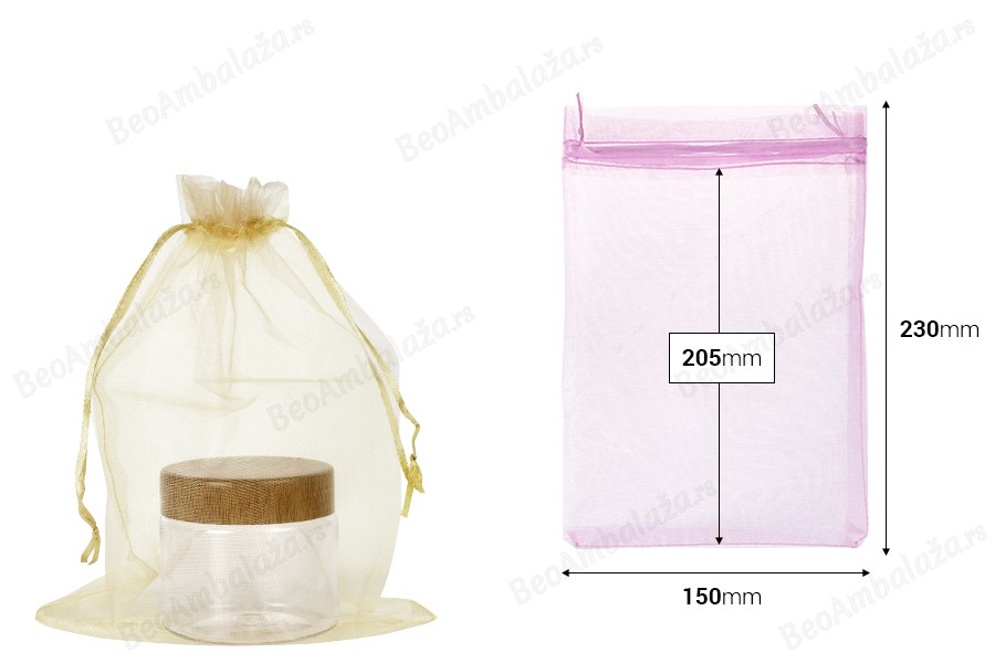Vrećice od tila 150x230mm u različitim bojama - 100 kom-dimenzije_slike