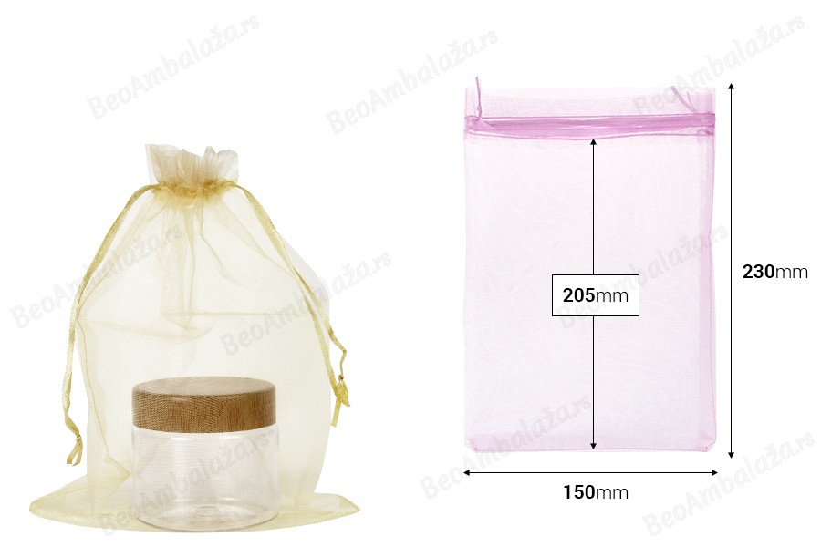 Vrećice od tila 150x230mm u različitim bojama - 100 kom-dimenzije_slike
