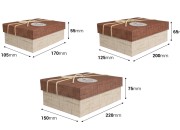 Kartonske poklon kutije sa antilop mašnom - set u 3 veličine-dimenzije_slike