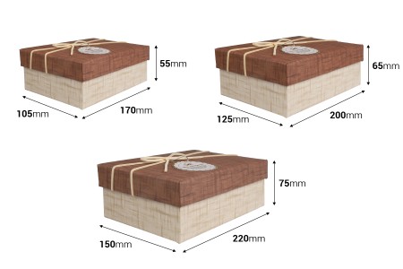 Kartonske poklon kutije sa antilop mašnom - set u 3 veličine-dimenzije_slike