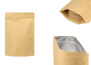 Kraft DoyPack kesice sa zip zatvaranjem, unutrašnjom aluminijumskom oblogom, ovalnim dnom i sa mogućnošću termo zatvaranja 200x50x300 mm – 50 kom-slika_proizvoda