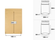 Kraft DoyPack kesice sa zip zatvaranjem, unutrašnjom aluminijumskom oblogom, ovalnim dnom i sa mogućnošću termo zatvaranja 200x50x300 mm – 50 kom-dimenzije_slike