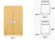 Kraft DoyPack kesice 90x30x140 mm sa zip zatvaranjem, unutrašnjom aluminijumskom oblogom, ovalnim dnom i sa mogućnošću termo zatvaranja – 50 kom-dimenzije_slike