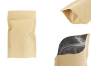 Kraft DoyPack kesice 110x30x185 mm sa zip zatvaranjem, unutrašnjom aluminijumskom oblogom, ovalnim dnom i sa mogućnošću termo zatvaranja – 50 kom-slika_proizvoda