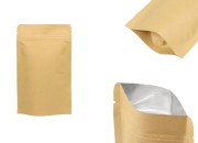 Kraft DoyPack kesice 110x30x185 mm sa zip zatvaranjem, unutrašnjom aluminijumskom oblogom, ovalnim dnom i sa mogućnošću termo zatvaranja – 50 kom-slika_proizvoda