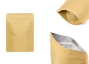 Kraft DoyPack kesice sa zip zatvaranjem, unutrašnjom aluminijumskom oblogom, ovalnim dnom i sa mogućnošću termo zatvaranja 130x40x185 mm – 50 kom-slika_proizvoda