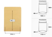 Kraft DoyPack kesice sa zip zatvaranjem, unutrašnjom aluminijumskom oblogom, ovalnim dnom i sa mogućnošću termo zatvaranja 130x40x185 mm – 50 kom-dimenzije_slike