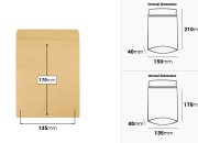 Kraft DoyPack kesice sa zip zatvaranjem, unutrašnjom aluminijumskom oblogom, ovalnim dnom i sa mogućnošću termo zatvaranja150x40x210 mm – 50 kom-dimenzije_slike