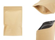 Kraft DoyPack kesice 150x40x240 mm sa zip zatvaranjem, unutrašnjom aluminijumskom oblogom, ovalnim dnom i sa mogućnošću termo zatvaranja – 50 kom-slika_proizvoda