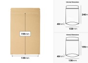 Kraft DoyPack kesice 150x40x240 mm sa zip zatvaranjem, unutrašnjom aluminijumskom oblogom, ovalnim dnom i sa mogućnošću termo zatvaranja – 50 kom-dimenzije_slike