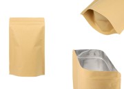 Kraft DoyPack kesice 180x50x300 mm sa zip zatvaranjem, unutrašnjom aluminijumskom oblogom, ovalnim dnom i sa mogućnošću termo zatvaranja – 50 kom-slika_proizvoda