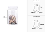 Providne DoyPack kesice sa zip zatvaranjem, četvrtastim dnom i sa mogućnošću termo zatvaranja 100x55x200mm - 50kom-dimenzije_slike