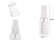 Providna plastična flašica 35mL sa mernim oznakama, sprejom i zatvaračem - 12 kom-dimenzije_slike