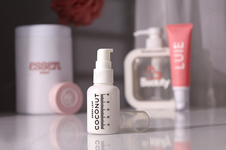 Plastična flašica 50mL za kreme sa mernim oznakama, pumpicom i zatvaračem - 24 kom-grupa_slika