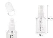Plastična flašica 50mL za kreme sa mernim oznakama, pumpicom i zatvaračem - 24 kom-dimenzije_slike