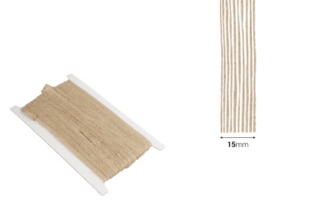 Ukrasna “gro”  traka od lana, braon boje,15mmx10m-dimenzije_slike