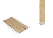 Ukrasna “gro”  traka od lana, braon boje sa zlatnim nitima, 23mmx10m-dimenzije_slike