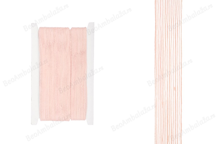 Ukrasna  “gro” traka od lana roze boje, 25mmx10m-slika_proizvoda