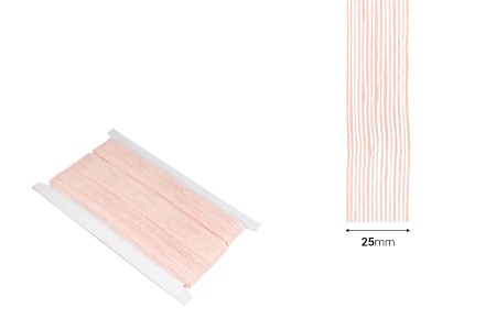 Ukrasna  “gro” traka od lana roze boje, 25mmx10m-dimenzije_slike