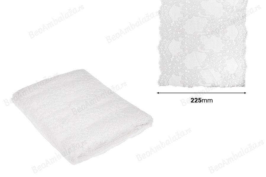 Elastična mekana najlonska čipka, širine 225mm - komad je 10 metara-dimenzije_slike