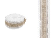 Traka od jute sa čipkom, 40 mm (1 komad je 5m)-slika_proizvoda