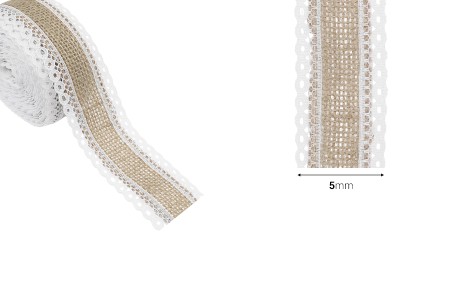 Traka od jute sa čipkom, 40 mm (1 komad je 5m)-dimenzije_slike