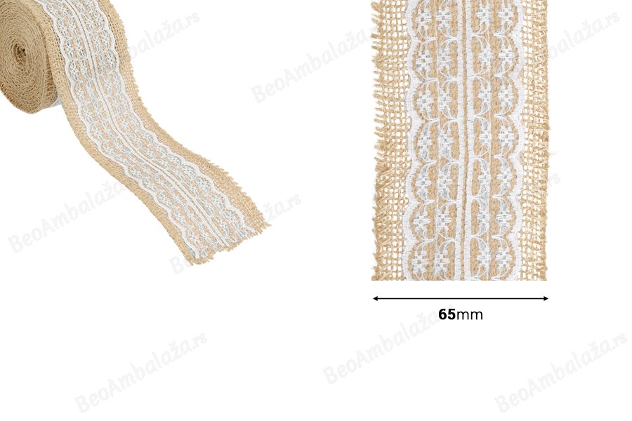 Traka od jute sa čipkom, 65 mm (1 komad je 5m)-dimenzije_slike