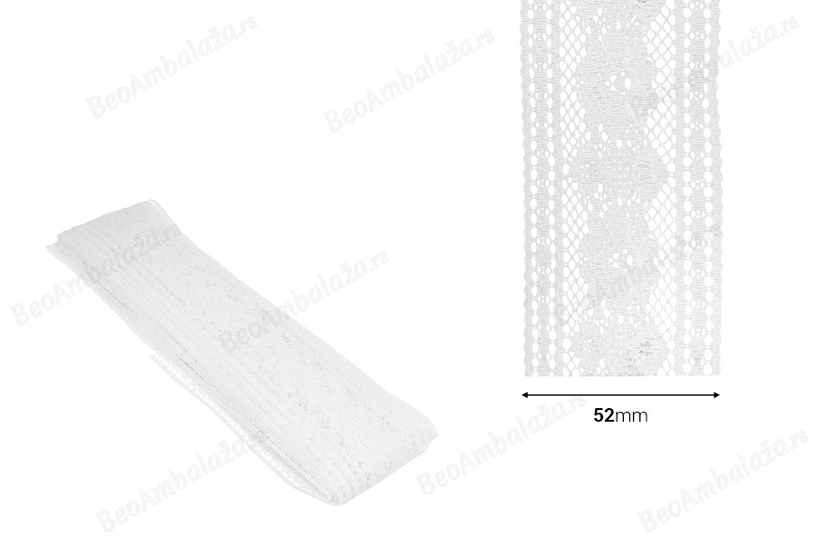 Mekana najlonska čipka, širine 52mm - komad je 10 metara-dimenzije_slike