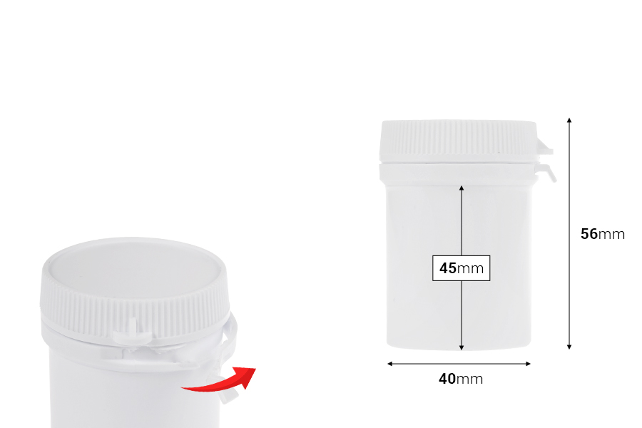 Kutijica u obliku tube 50mL, sa sigurnosnim prstenom za lekove - 100 kom-dimenzije_slike